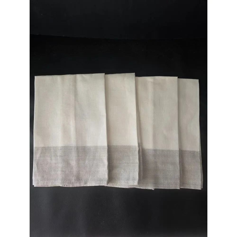 New Embroidered Autumn Denby Pottery Com. 18x18 Set of 4 Napkins